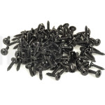 Set of 100 black steel screw, 3.5 mm diameter, 16 mm lenght, domed cylindrical head