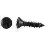 Set of 100 wood black screws, 4.0mm diam., 19mm lenght, lens head