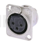 Neutrik NC3FD-LX, 3 pole female receptacle, solder cups, nickel housing, silver contacts