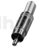 RCA male chromium-plated plug, for 5.5 mm diameter cable