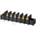 Six-pole screw terminal block Monacor TBS-6/GO, with gold-plated contact, for PCB mounting