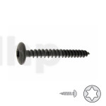 Pack of 250 Hinge screws 6x20mm, black steel, full thread, round head Torx T30