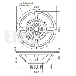 Speaker Sica 12PB12.5CS, 8 ohm, 12 inch