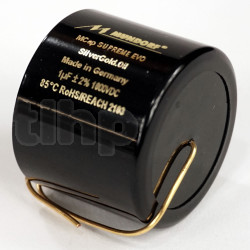Mundorf MCap Supreme Evo Silver Gold Oil capacitor, 1µF ±2%, 1000VDC/690VAC, Ø36xL28mm