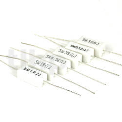TLHP ceramic resistor, 0.1ohm 5% 5W, 23x9.5x9mm