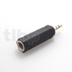 Adaptor Jack female 6.35 mm stereo to Jack male 3.5 mm stereo