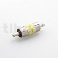 Adaptor RCA male to RCA male - Bague jaune