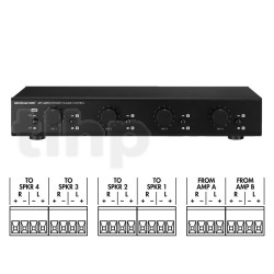 4-channel speaker volume control, stereo, Monacor ATT-442ST