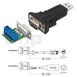 USB/RS485 Converter, Monacor DA-70157