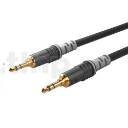 0.3m patch cable, with 3.5 mm stereo mini-Jack plugs, Sommercable HBA-3S, black, with Hicon gold plated contact connectors