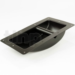 Professional recessed handle, black steel, 10 fixing points (to screw), front 280 x 163 mm, total depth 72 mm