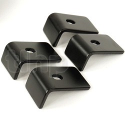 Set of 4 grille mounting bracket, thick steel, black finish, dimensions 50 x 32 mm, height 24 mm, from 15 to 21 inch grille / speaker