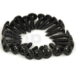 Set of 24 black steel screw, 3.5 mm diameter, 16 mm lenght, domed cylindrical head