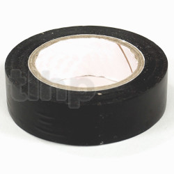 Roll of black flexible PVC adhesive, width 15 mm, length 10 m, resistance to abrasion, corrosion and humidity