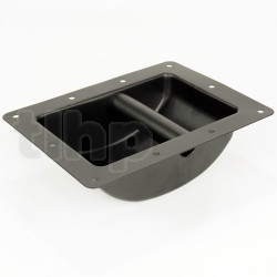 Professional recessed handle, black steel, 10 fixing points (to screw), front 220 x 163 mm, total depth 65.9 mm