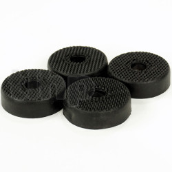 Set of 4 black rubber foot for speaker, diameter 37.5 mm, thickness 11.3 mm, with steel insert for mechanical support