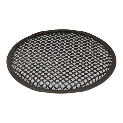 Round speaker grille, black steel, square holes, 205 mm external diameter (+/-2mm), for 8 inch speaker