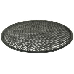 TLHP grille for 18-inch speaker, external diameter 466 mm, thick steel, black finish, round holes 4 mm diameter, peripheral rubber flange