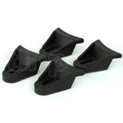 Set of 4 fixing bracket for grille, black plastic, dimensions 42 x 36.4 mm, height 15.6 mm