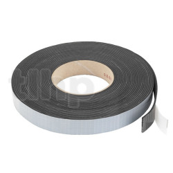 Speaker adhesive foam sealing tape Monacor MDM-35, 20 x 2 mm, lenght 10 m, jet-black ruber foam