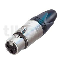 Neutrik NC3FXX, 3 pole female XLR cable connector, nickel housing, silver contacts