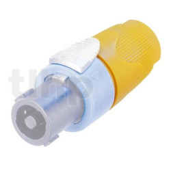 Neutrik NL4FX, 4 pole female Speakon cable connector, brass contacts, yellow bushing
