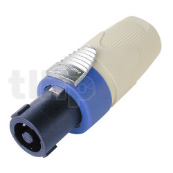 Neutrik NL4FX, 4 pole female Speakon cable connector, brass contacts, white bushing