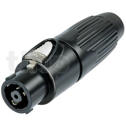 Neutrik NLT8FX-BAG, 8 pole female Speakon cable connector, black chrome metal housing, brass contacts