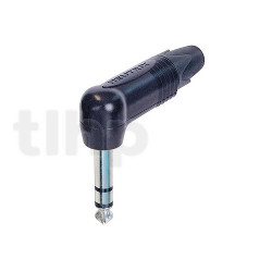 Neutrik NP3RX-BAG, right angle Jack 6.35 mm, 3 pole male, nickel contacts, black shell