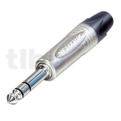Neutrik NP3X, Jack 6.35 mm, 3 pole male, nickel shell and contacts