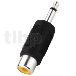Double Jack 6.3 mm stereo female adapter to 6.3 mm male stereo jack, black  plastic body