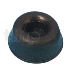 Black rubber foot for speaker, diameter 20 mm, thickness 9 mm, with steel insert for mechanical support