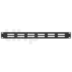 19 inch rack pannel, 1U, black, steel, Monacor RCP-8721U, with ventilation slots