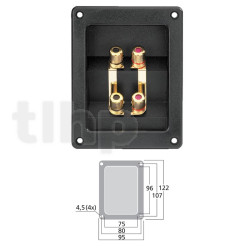 Double speaker terminal Monacor ST-400GM, 4.80 x 3.74 inch, gold plated