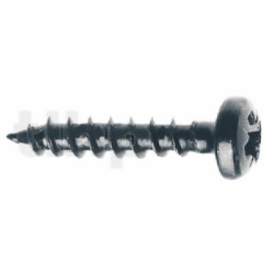 Set of 24 wood screws, 3.5 x 19 mm, black, crowned head