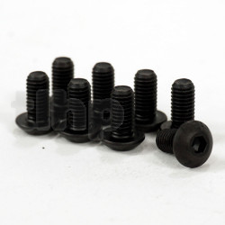 Set of 8 black steel screw, M5 diameter, 10 mm lenght, pan head