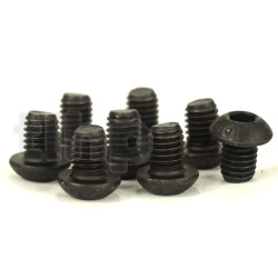 Set of 8 black steel screw, M6 diameter, 8 mm lenght, pan head