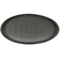 TLHP grille for 10-inch speaker, external diameter 257 mm, thick steel, black finish, round holes 4 mm diameter, peripheral rubber flange