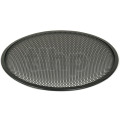 TLHP grille for 15-inch speaker, external diameter 387 mm, thick steel, black finish, round holes 4 mm diameter, peripheral rubber flange