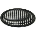 TLHP grille for 8-inch speaker, external diameter 206 mm, thick steel, black finish, square holes 8x8 mm, peripheral rubber flange
