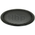 TLHP grille for 6-inch speaker, external diameter 155.5 mm, thick steel, black finish, round holes 4 mm diameter, peripheral rubber flange