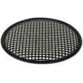 TLHP grille for 12-inch speaker, external diameter 310 mm, thick steel, black finish, square holes 8x8 mm, peripheral rubber flange