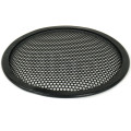 TLHP grille for 8-inch speaker, external diameter 206 mm, thick steel, black finish, round holes 4 mm diameter, peripheral rubber flange