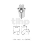 Large ball corner corner bead 81mm, zinc, 3 paws, for profil up to 30 mm