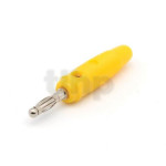Yellow PVC banana  plug, lenght 55 mm, max 1.5 mm²