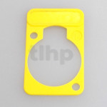 Neutrik lettering plate, yellow, D-shape, for NC3MD… NC3FD...