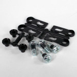 Set of four M6 screws, 16 mm long, with brackets for mounting 19 inch rack devices