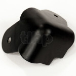 Set of 8 black steel speaker corner, 40 x 40 mm, 2 legs, with wrapover, to be fixed with truss head screws