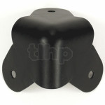 Set of 8 black steel speaker corner, 40 x 40 mm, 3 legs, to be fixed with truss head screws