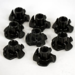 Set of 8 M5 knock-in nuts, black, length 8 mm